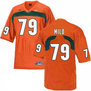 Men Bar Milo Orange University of Miami College Football #79 Jersey 855373-586