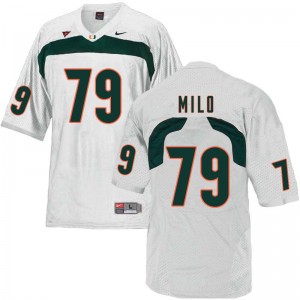 Men Bar Milo White Miami College Football #79 Jersey 761725-273
