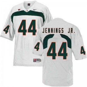 Men Bradley Jennings Jr. White Miami College Football #44 Jersey 539326-733