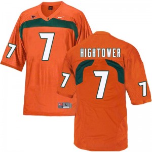 Men Brian Hightower Orange Miami Hurricanes College Football #7 Jersey 290102-919