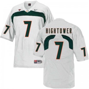 Men Brian Hightower White Miami Hurricanes College Football #7 Jersey 226527-337