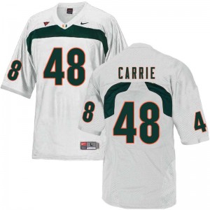 Men Calvin Carrie White Miami Hurricanes College Football #48 Jersey 988323-696