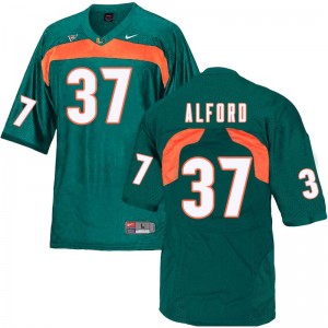 Men Colvin Alford Green Miami Hurricanes College Football #37 Jersey 249720-762