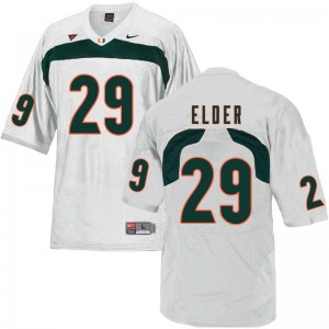Men Corn Elder White University of Miami College Football #29 Jersey 914095-792
