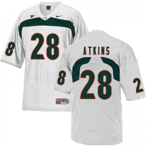 Men Crispian Atkins White Miami College Football #28 Jersey 843883-954
