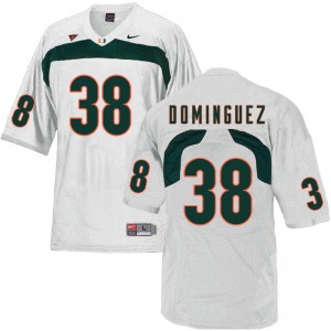 Men Danny Dominguez White University of Miami College Football #38 Jersey 168036-722