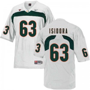 Men Danny Isidora White Miami College Football #63 Jersey 500166-710