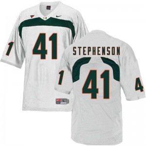 Men Darian Stephenson White Miami College Football #41 Jersey 858984-388