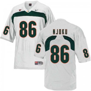 Men David Njoku White Miami College Football #86 Jersey 649908-663