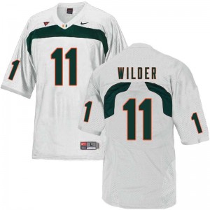 Men DeAndre Wilder White Miami Hurricanes College Football #11 Jersey 977084-246