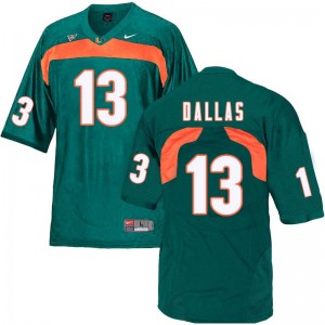 Men DeeJay Dallas Green Miami College Football #13 Jersey 601683-948