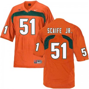 Men Delone Scaife Jr. Orange Miami College Football #51 Jersey 762174-538