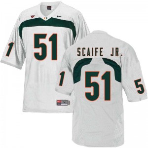 Men Delone Scaife Jr. White Miami College Football #51 Jersey 224536-848