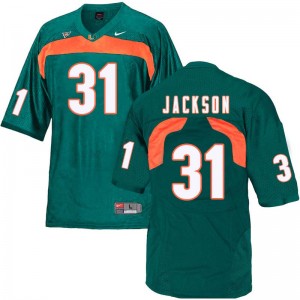 Men Demetrius Jackson Green Hurricanes College Football #31 Jersey 846191-482