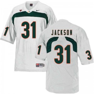 Men Demetrius Jackson White Miami Hurricanes College Football #31 Jersey 810050-312