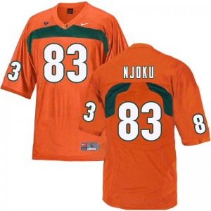 Men Evidence Njoku Orange Miami Hurricanes College Football #83 Jersey 366500-699