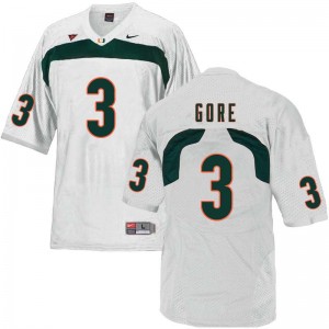 Men Frank Gore White Miami College Football #3 Jersey 245516-692