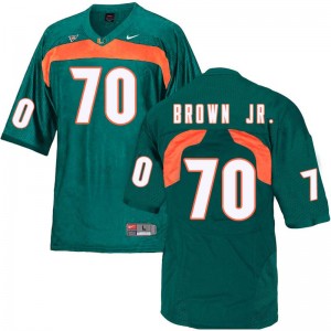 Men George Brown Jr. Green Miami Hurricanes College Football #70 Jersey 268152-875