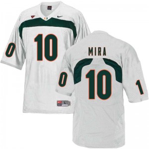 Men George Mira White Miami College Football #10 Jersey 612199-516