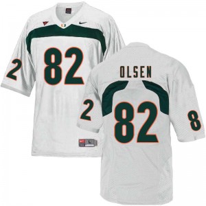 Men Greg Olsen White Miami College Football #82 Jersey 212268-920
