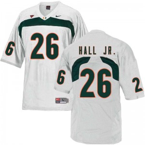 Men Gurvan Hall Jr. White Miami College Football #26 Jersey 598576-368