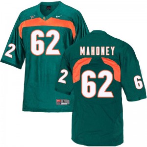 Men Hayden Mahoney Green Hurricanes College Football #62 Jersey 408188-526