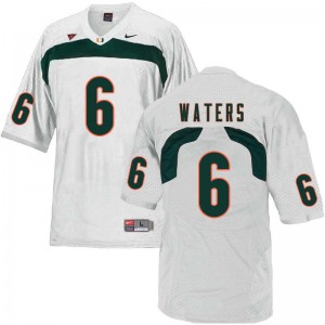 Men Herb Waters White Miami College Football #6 Jersey 686141-797