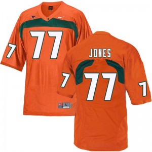 Men Jahair Jones Orange Miami Hurricanes College Football #77 Jersey 762301-229