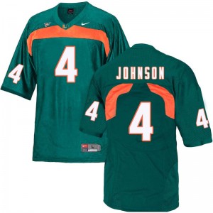 Men Jaquan Johnson Green University of Miami College Football #4 Jersey 876455-412