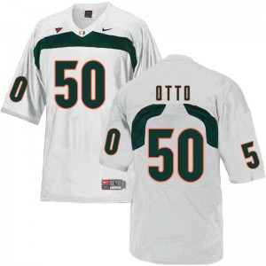 Men Jim Otto White University of Miami College Football #50 Jersey 372168-910