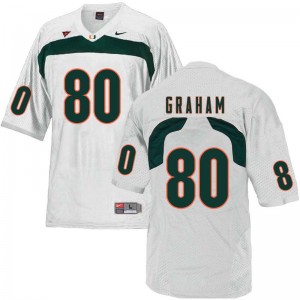Men Jimmy Graham White Miami College Football #80 Jersey 910507-206