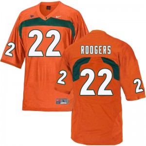 Men Kacy Rodgers Orange Miami Hurricanes College Football #22 Jersey 147074-160