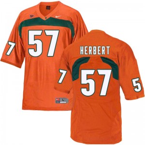 Men Kai-Leon Herbert Orange Miami College Football #57 Jersey 753545-675