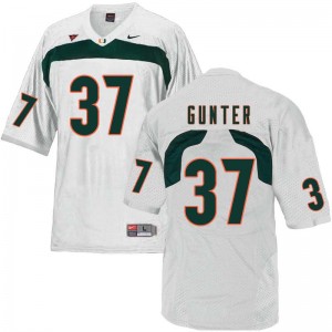 Men LaDarius Gunter White Hurricanes College Football #37 Jersey 829807-622