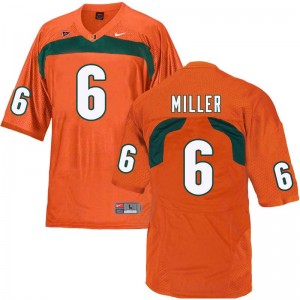Men Lamar Miller Orange Miami College Football #6 Jersey 480668-579