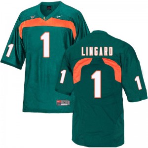 Men Lorenzo Lingard Green Hurricanes College Football #1 Jersey 701067-344