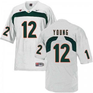 Men Malek Young White Miami Hurricanes College Football #12 Jersey 687030-189