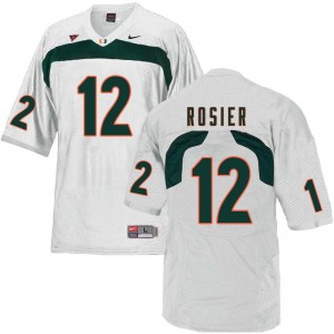 Men Malik Rosier White Hurricanes College Football #12 Jersey 176408-644