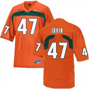 Men Michael Irvin Orange University of Miami College Football #47 Jersey 774989-847