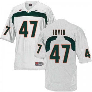Men Michael Irvin White University of Miami College Football #47 Jersey 815650-592