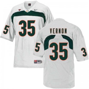 Men Olivier Vernon White Miami Hurricanes College Football #35 Jersey 389020-611