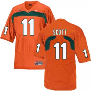 Men Rashawn Scott Orange Miami Hurricanes College Football #11 Jersey 933620-752