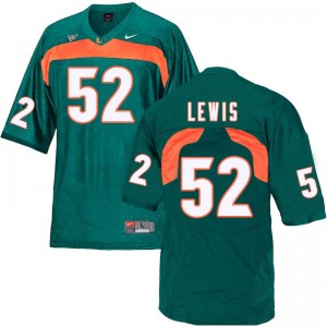 Men Ray Lewis Green Miami Hurricanes College Football #52 Jersey 897168-340