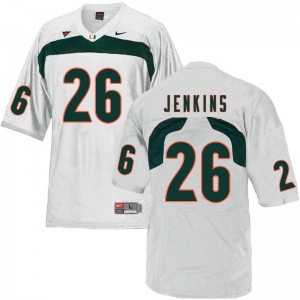 Men Rayshawn Jenkins White Miami College Football #26 Jersey 178145-468