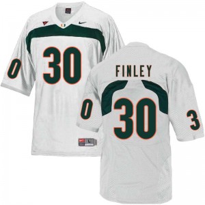 Men Romeo Finley White Miami College Football #30 Jersey 569755-637