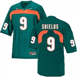 Men Sam Shields Green University of Miami College Football #9 Jersey 705951-617