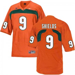 Men Sam Shields Orange Hurricanes College Football #9 Jersey 504106-169