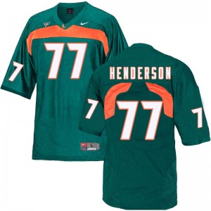 Men Seantrel Henderson Green Miami College Football #77 Jersey 248597-810