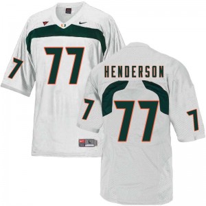 Men Seantrel Henderson White Miami College Football #77 Jersey 115169-846