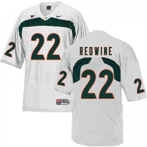 Men Sheldrick Redwine White Miami Hurricanes College Football #22 Jersey 684121-464